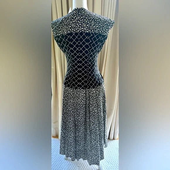 Tory Burch Black and WhiteFloral Print Dress, NWT